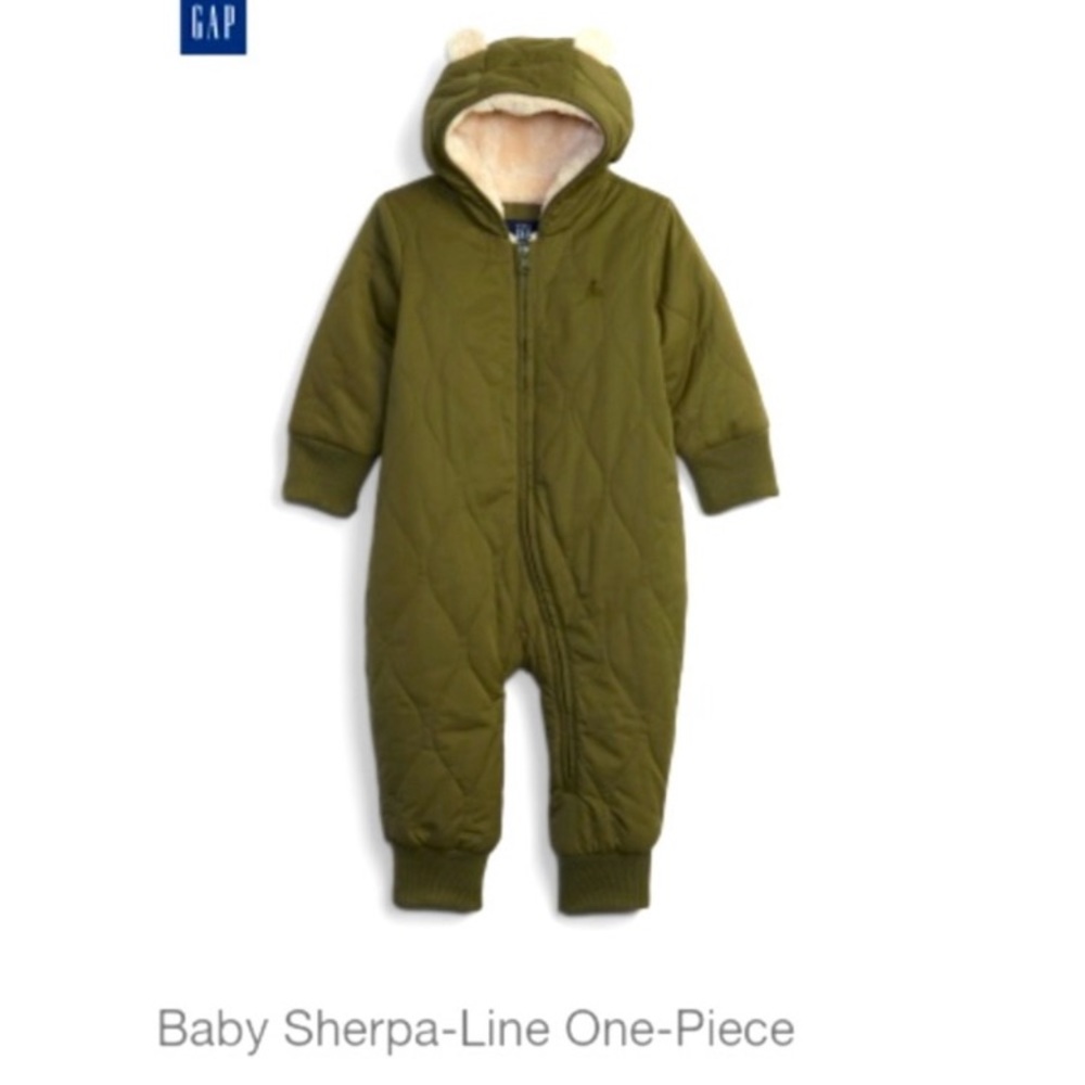 Gap Sherpa-lined one-piece EUC 3-6mo